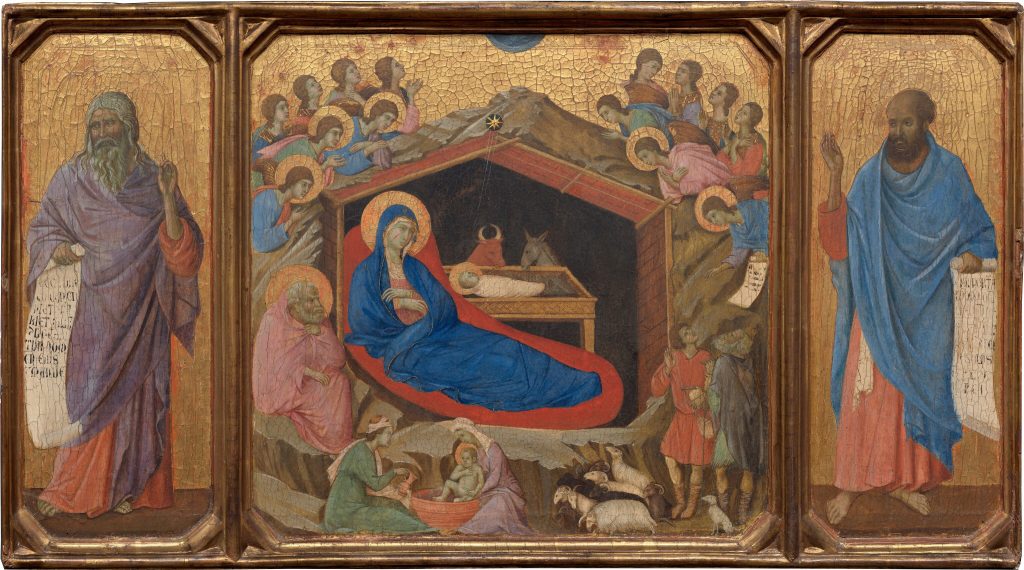 The Nativity with the Prophets Isaiah and Ezekiel
